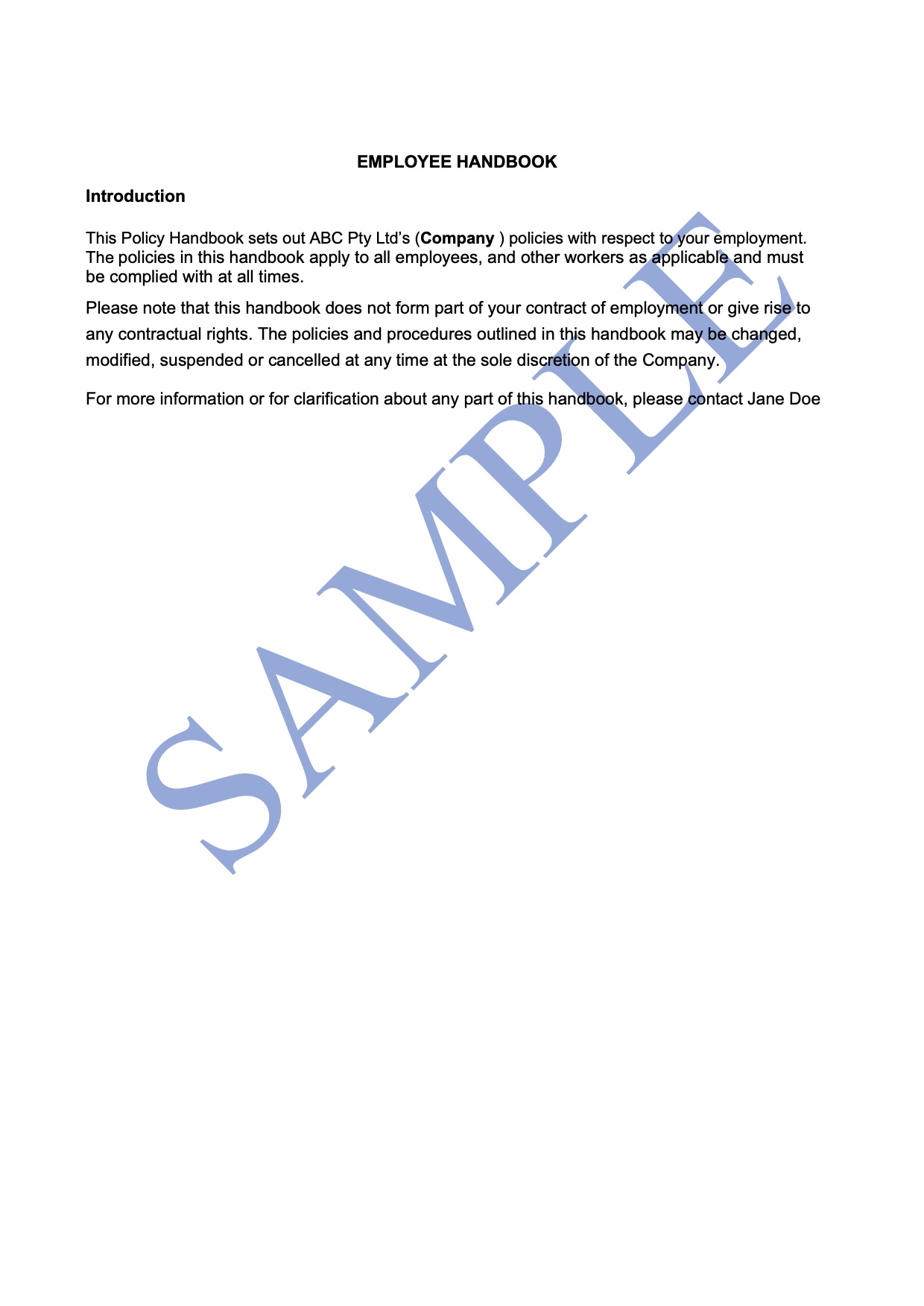 Employee Handbook